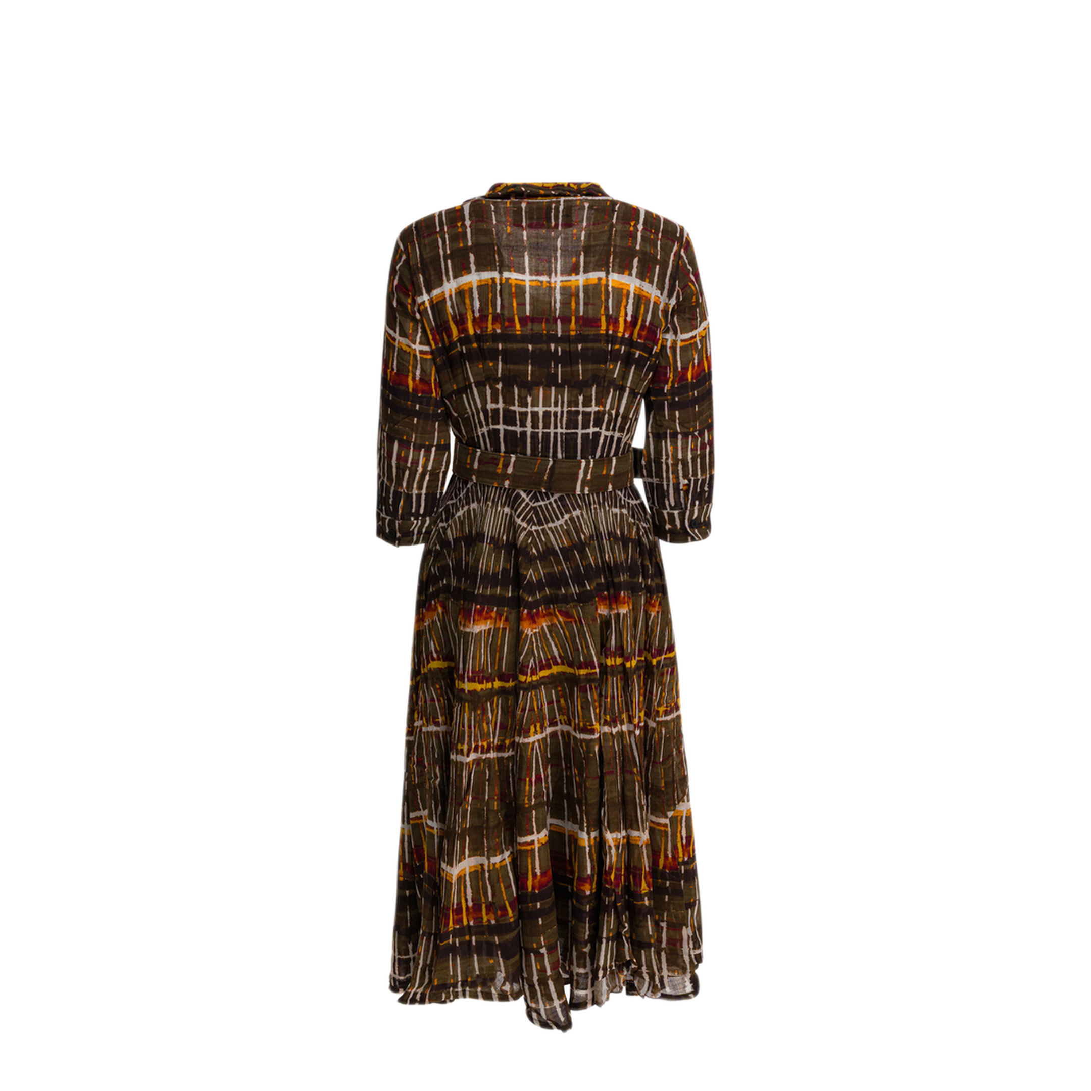 MAYFEYR - Samantha Sung - Wool Watercolor Plaid Midi Dress - ASTERWATERCOLORPLAIDCAMEL