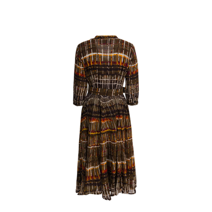 MAYFEYR - Samantha Sung - Wool Watercolor Plaid Midi Dress - ASTERWATERCOLORPLAIDCAMEL