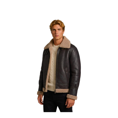 MAYFEYR - SCHOTT NYC - Cordovan Shearling Aviator Bomber - LC1259CORDOVAN