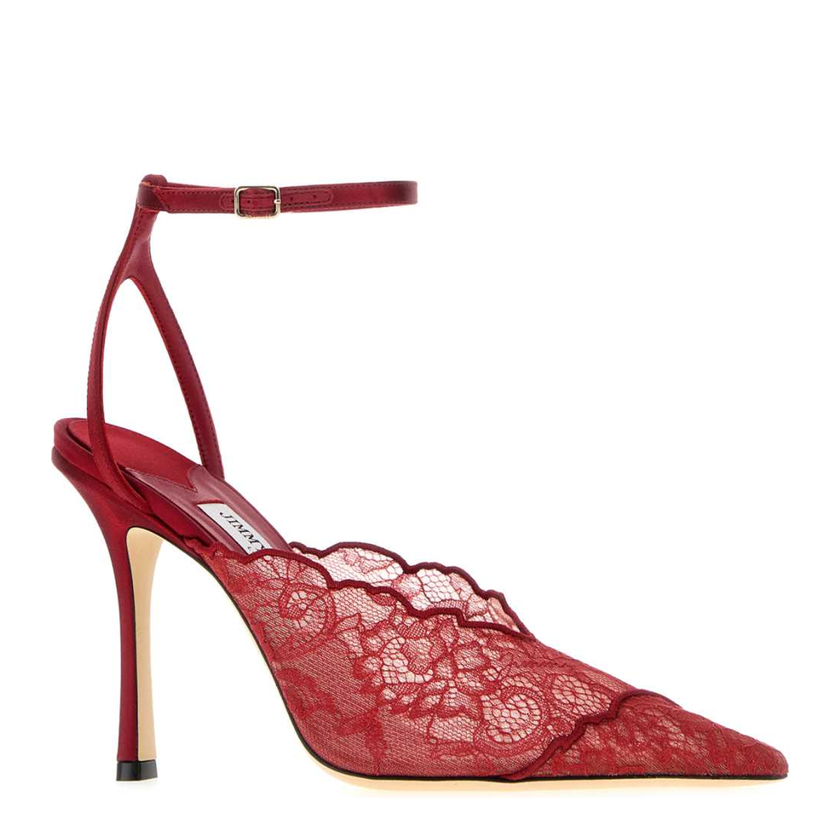 MAYFEYR - Jimmy Choo - Faiz 100 Red Lace Pumps - FAIZ100HBVRUBYREDRUBYRED