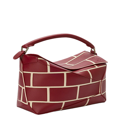 Large Puzzle Edge Bag in Classic Calfskin Red