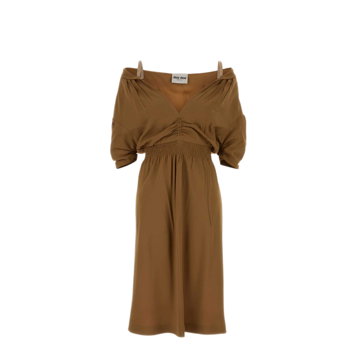 MAYFEYR - Miu Miu - Camel Crepe Dress - MF6048SOOO16Z1F0040
