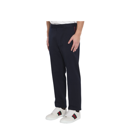 Cotton Gabardine Pant with Web in Blue