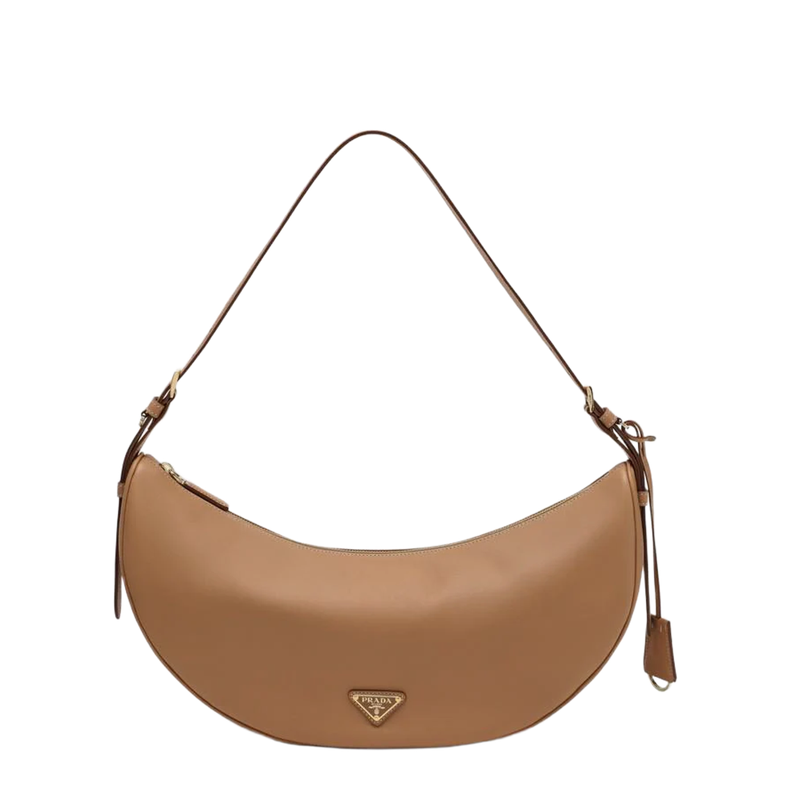 Natural Demi-lune Large Leather Shoulder Bag