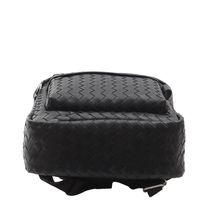 Intrecciato small Leather Backpack - Black