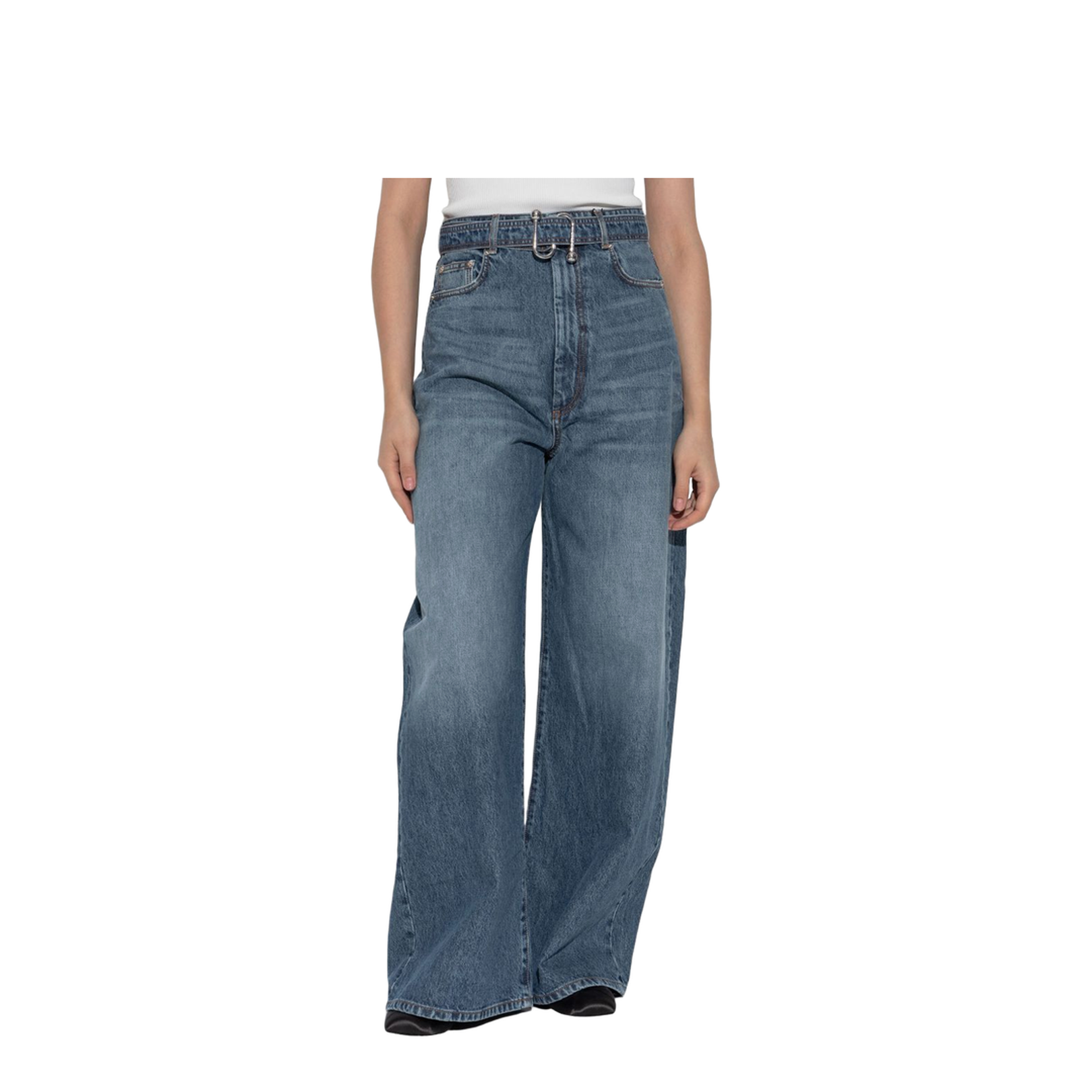 Wide-Leg Cotton Denim Jeans