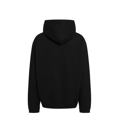 Black Cotton Hooded Sweatshirt