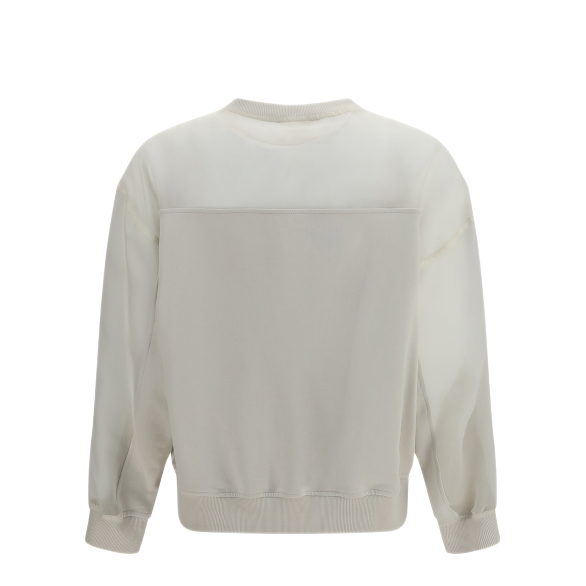 MAYFEYR - Brunello Cucinelli - Crewneck Sweatshirt With Organza Sleeves - MN05NB2R00C9443