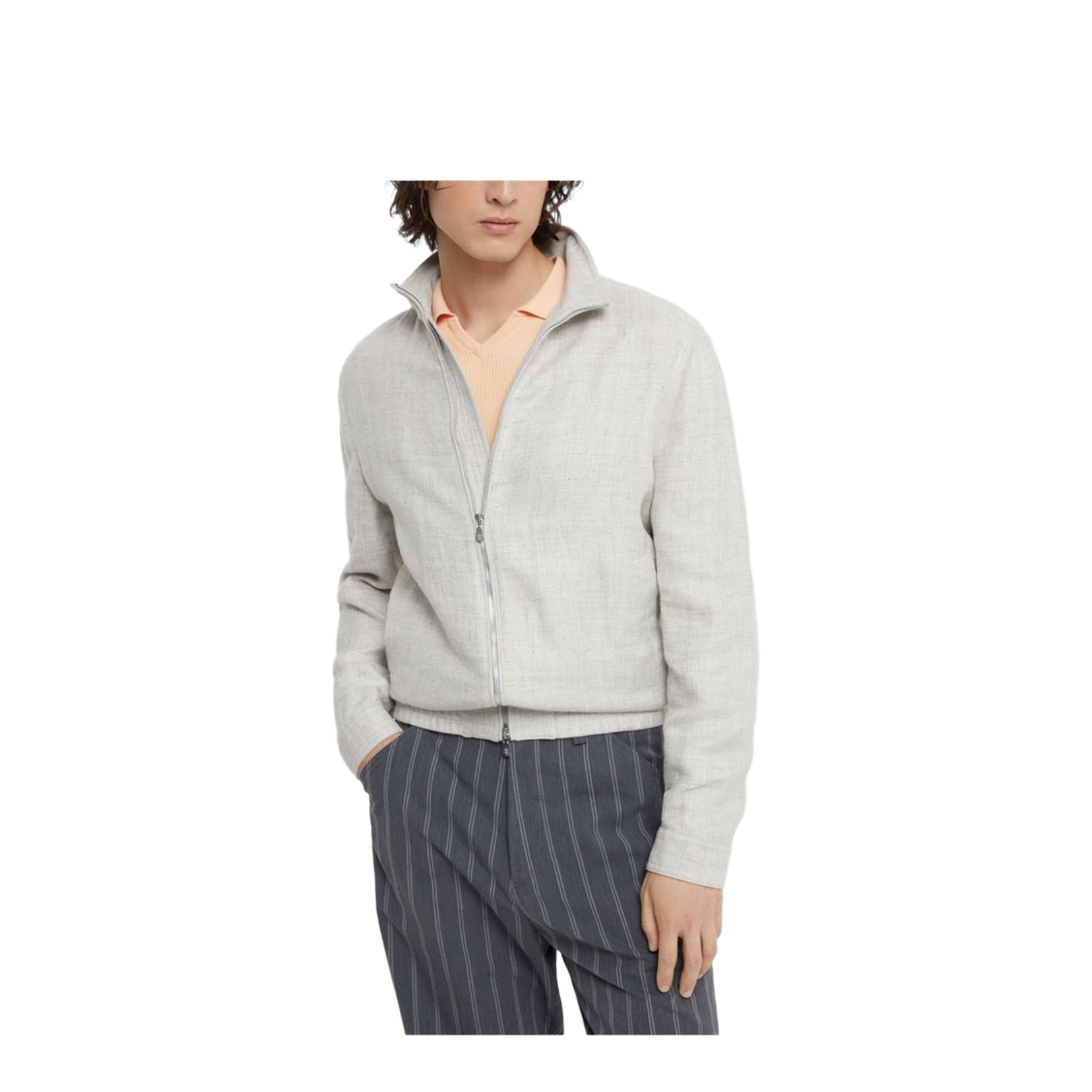 Grey Linen and Wool Jacket