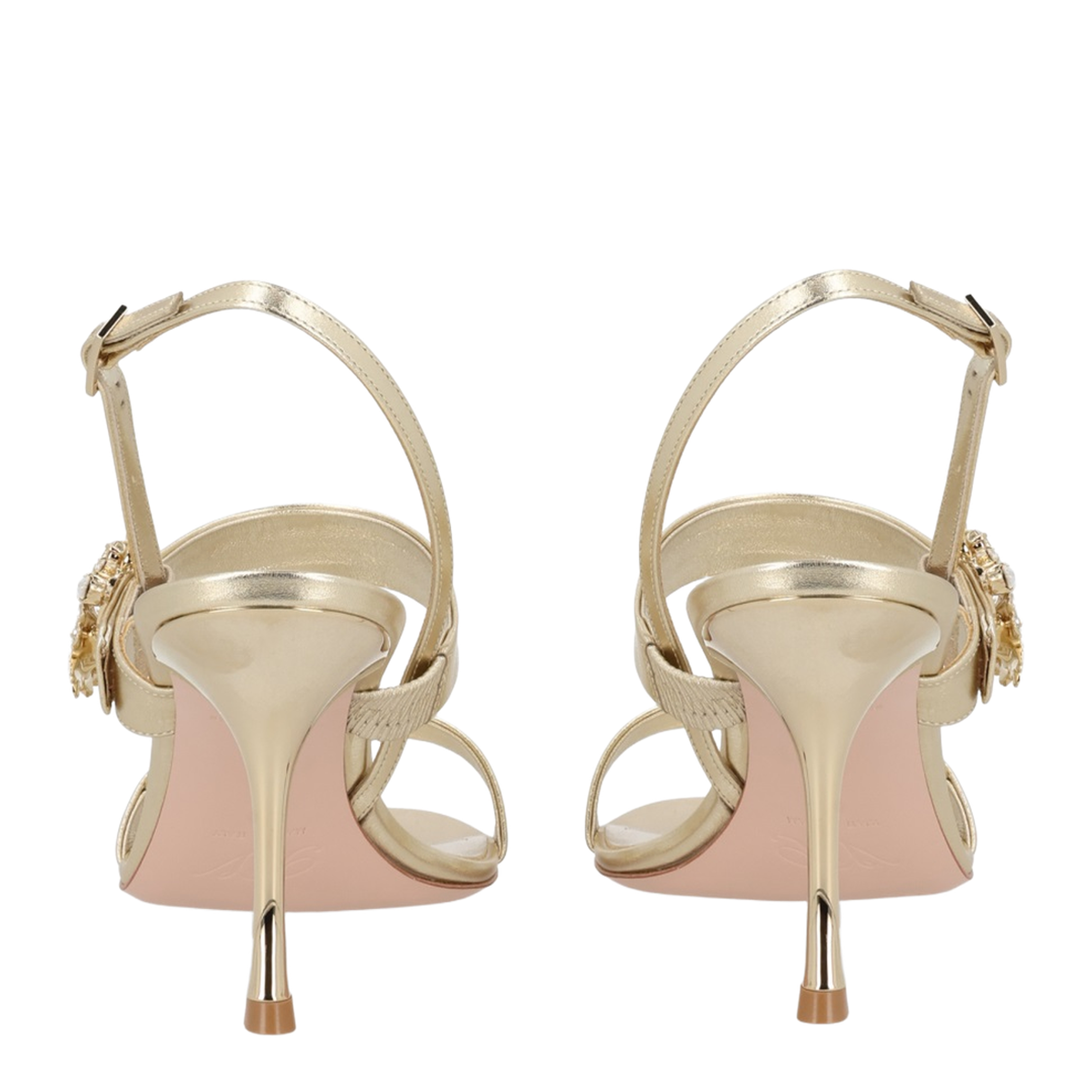 Gold Leather Efflorescence Sandals