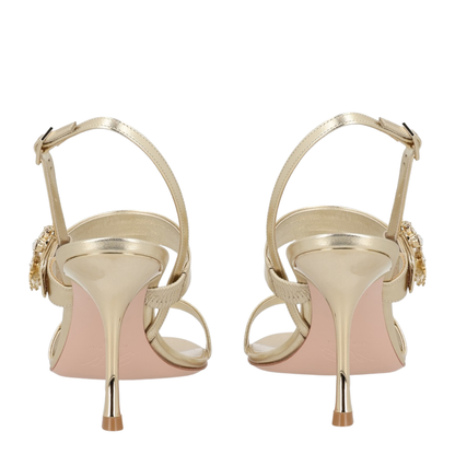 Gold Leather Efflorescence Sandals