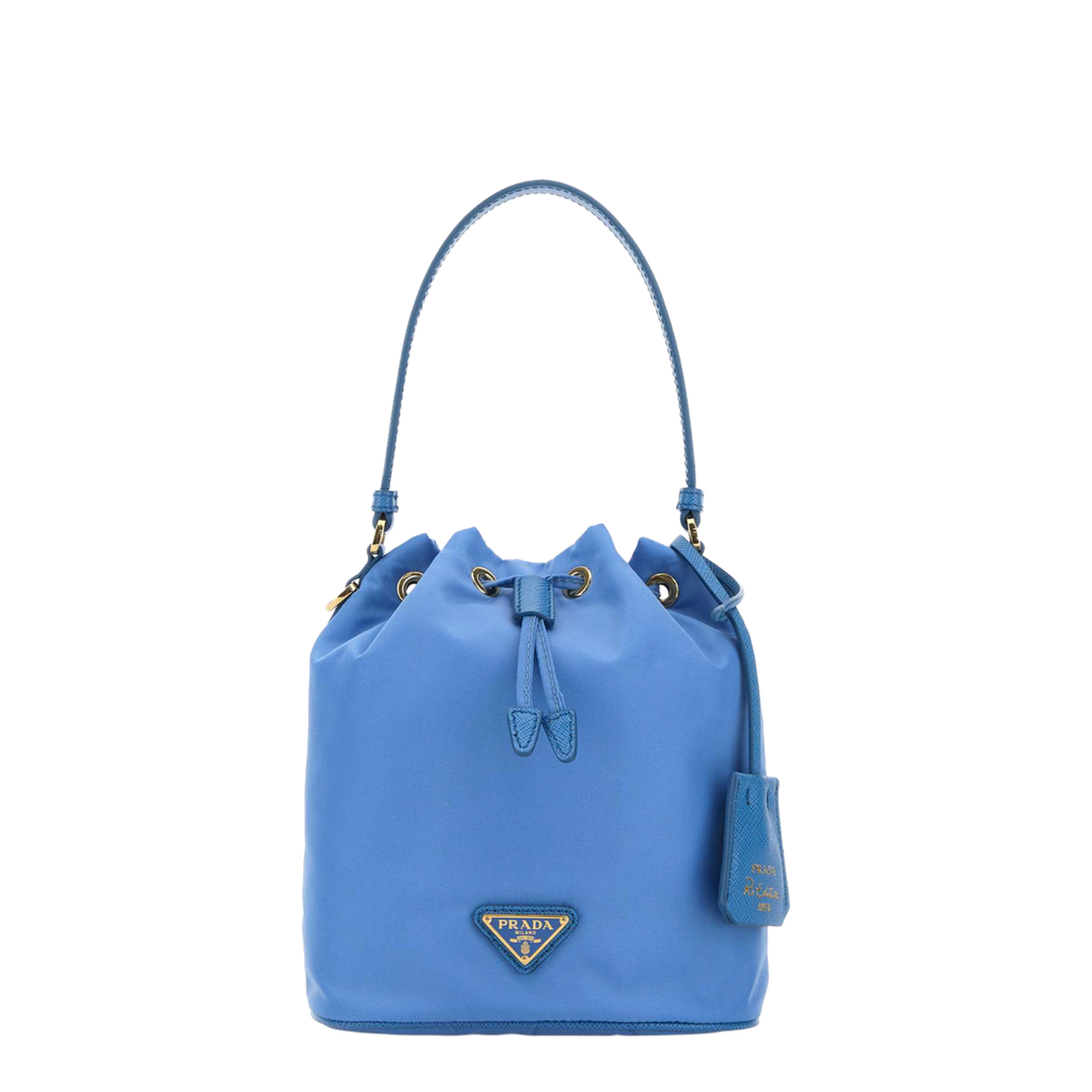 Cerulean Blue Nylon Bucket Bag