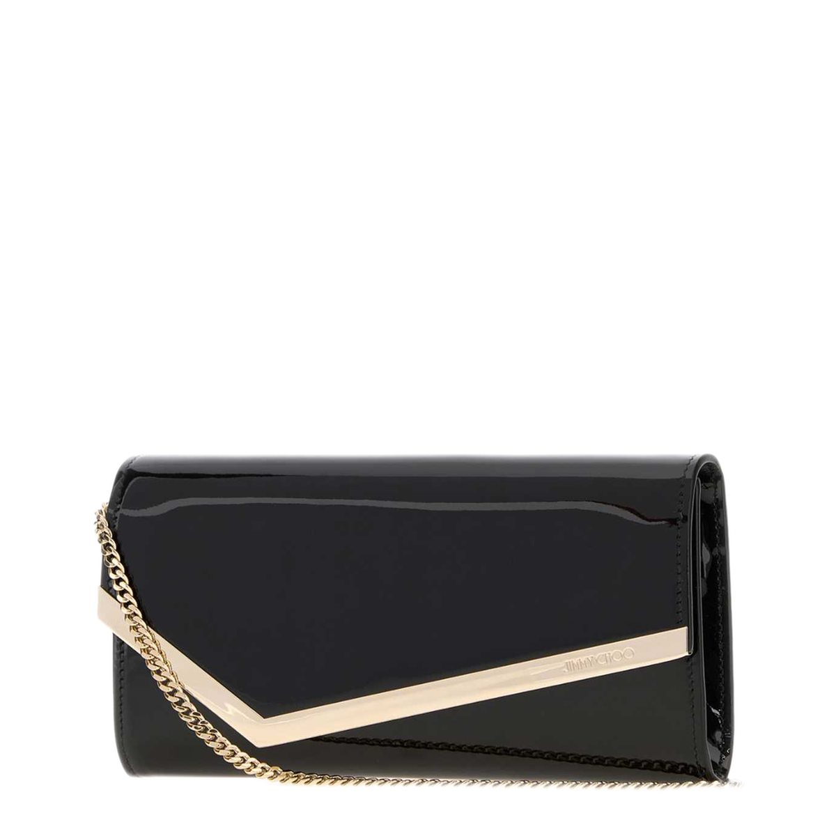 MAYFEYR - Jimmy Choo - Emmie Patent Leather Handbag - EMMIEPATBLALIGGOL