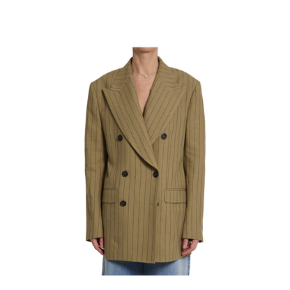Double-breasted linen jacket