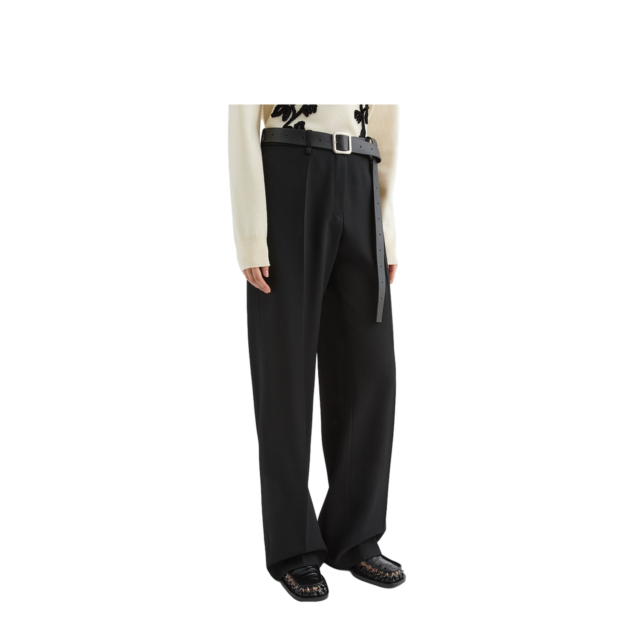Wool Gabardine Tailored Trousers