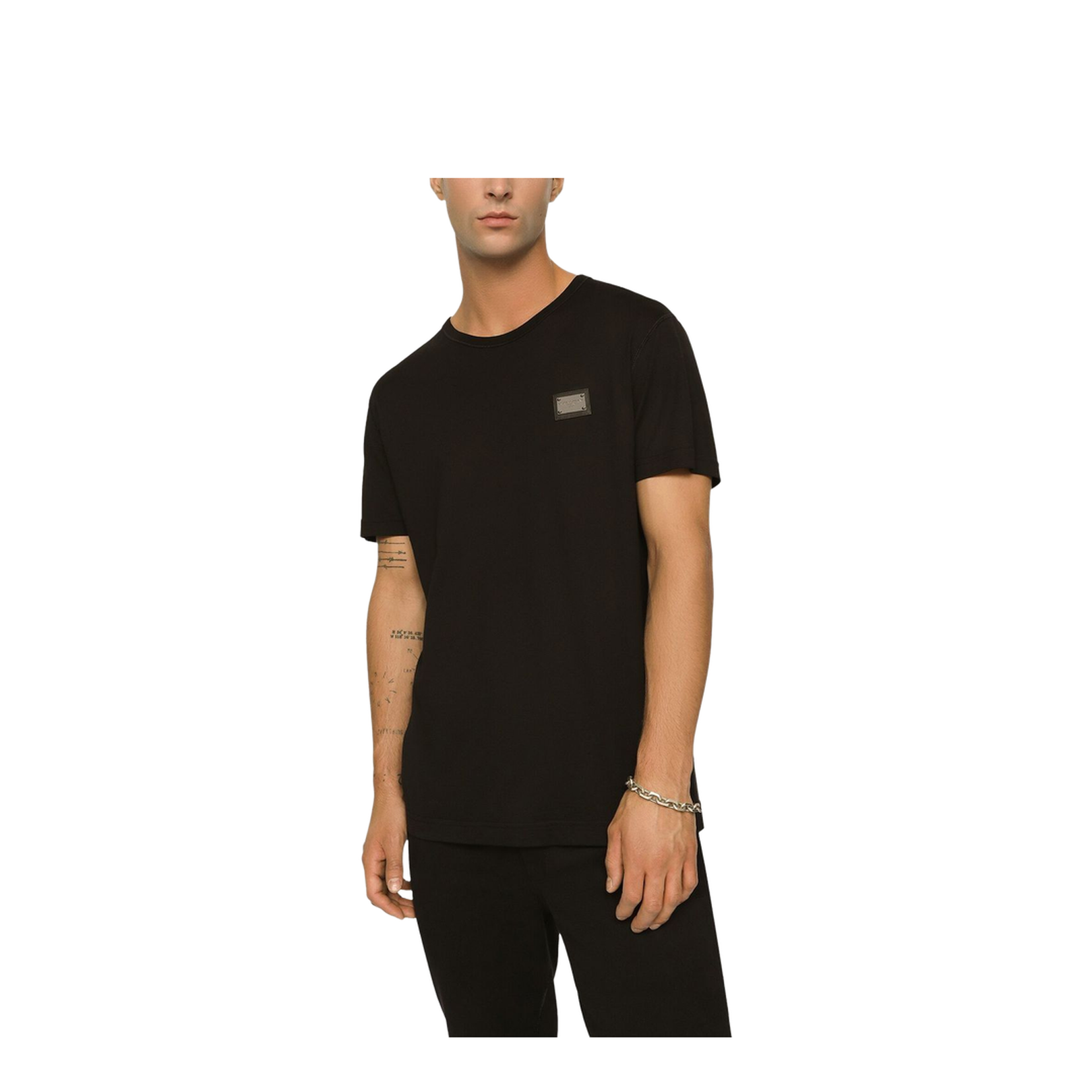 Cotton T-shirt with Branded Tag