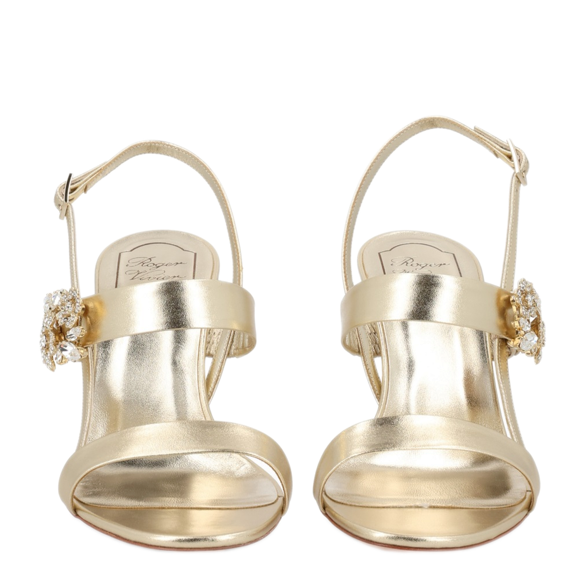 Gold Leather Efflorescence Sandals