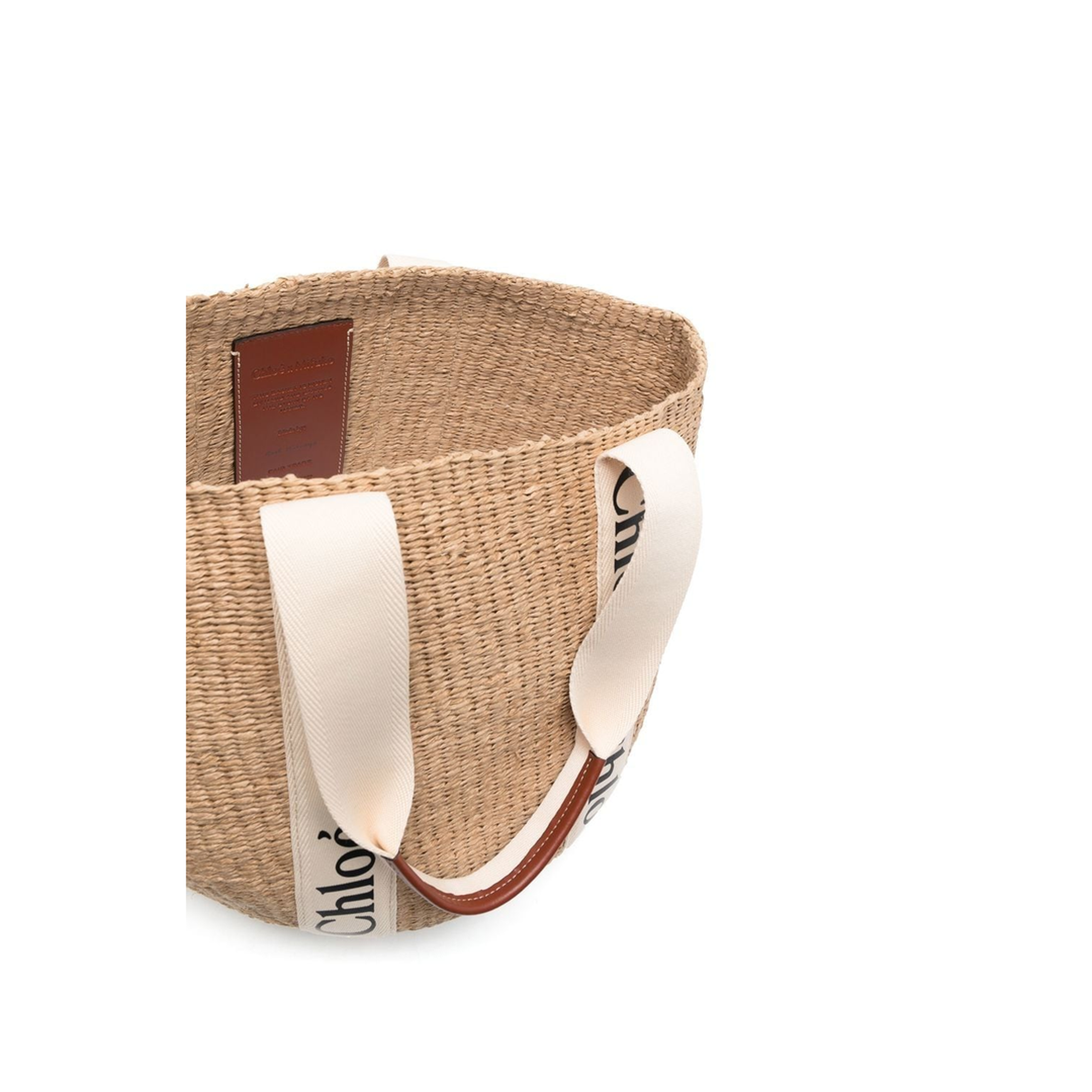 Woody Large Raffia Basket Bag - Ivory