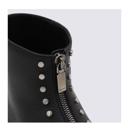 Leather Ankle Boots With Studs