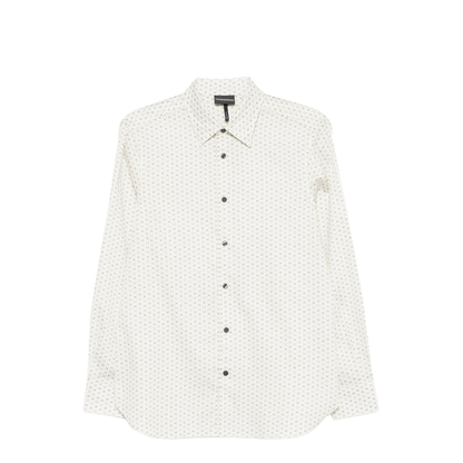 Off-White Geometric Pattern Long Sleeve Button Fastening Shirt