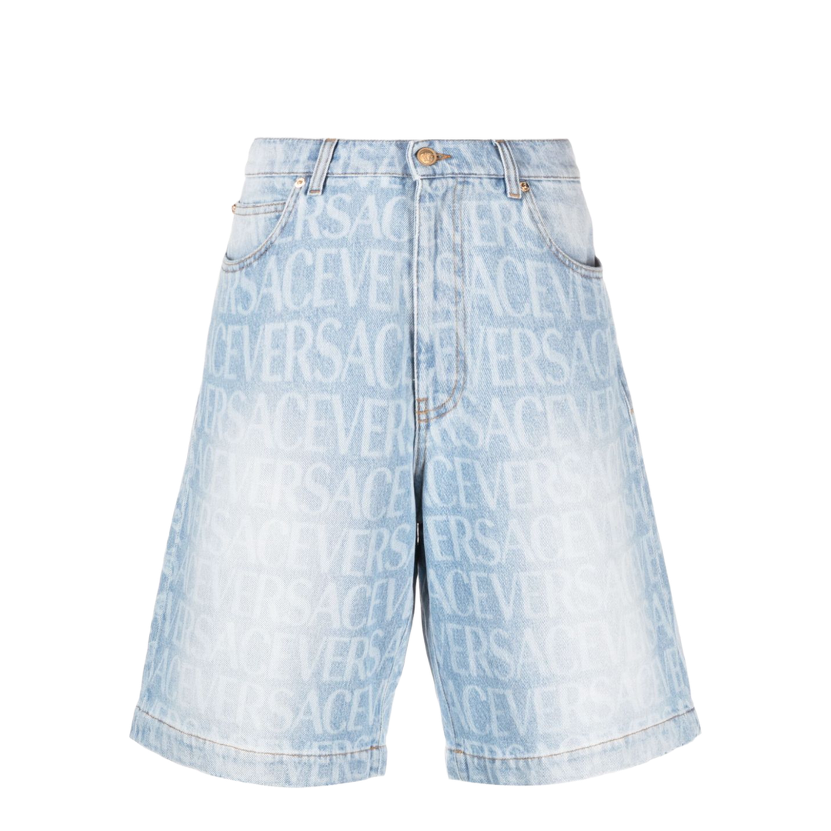 Light Blue Allover Denim Shorts