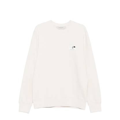 White Cotton Sweatshirt with Print on the Back