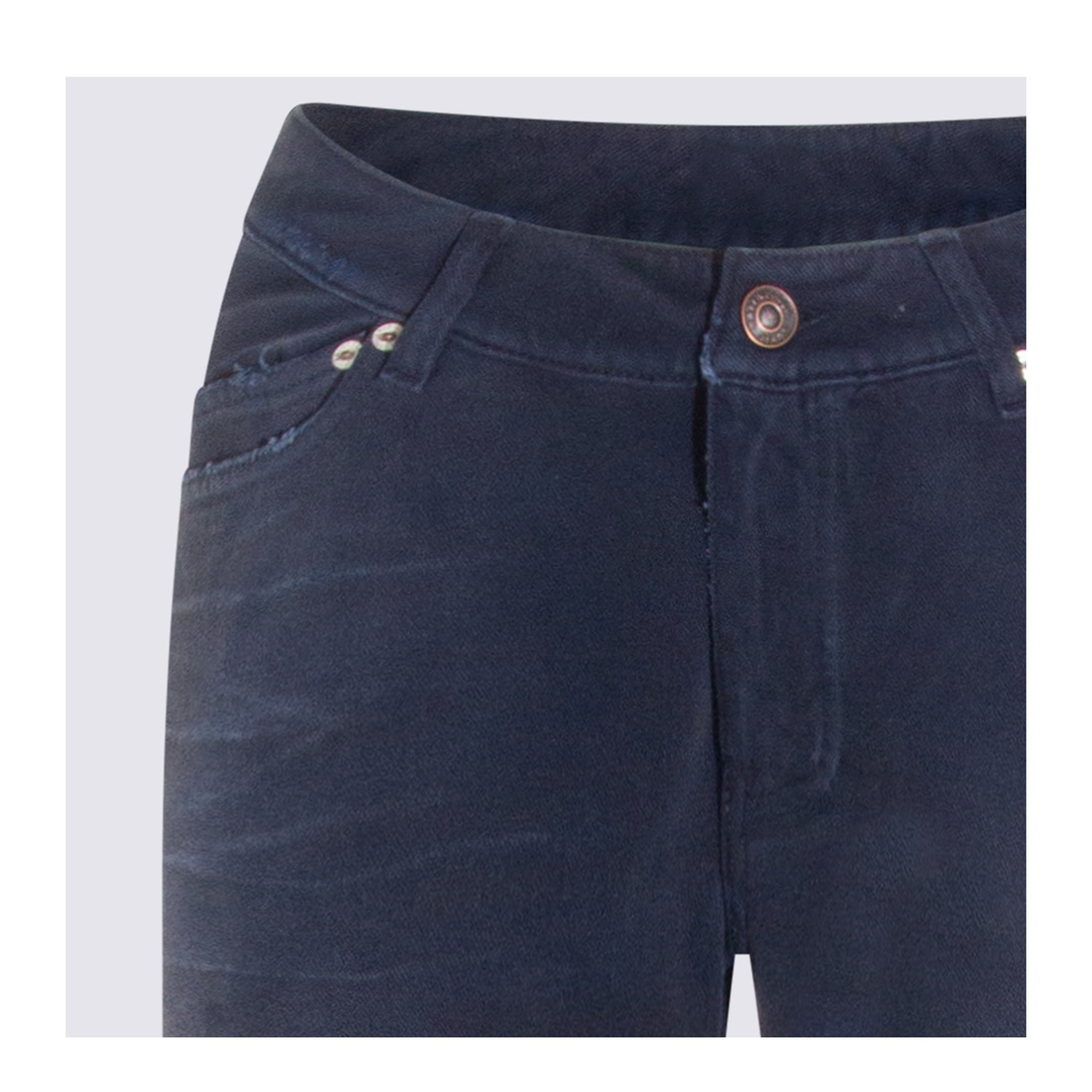 Curved Waist Pants in Navy/Dirty Dark