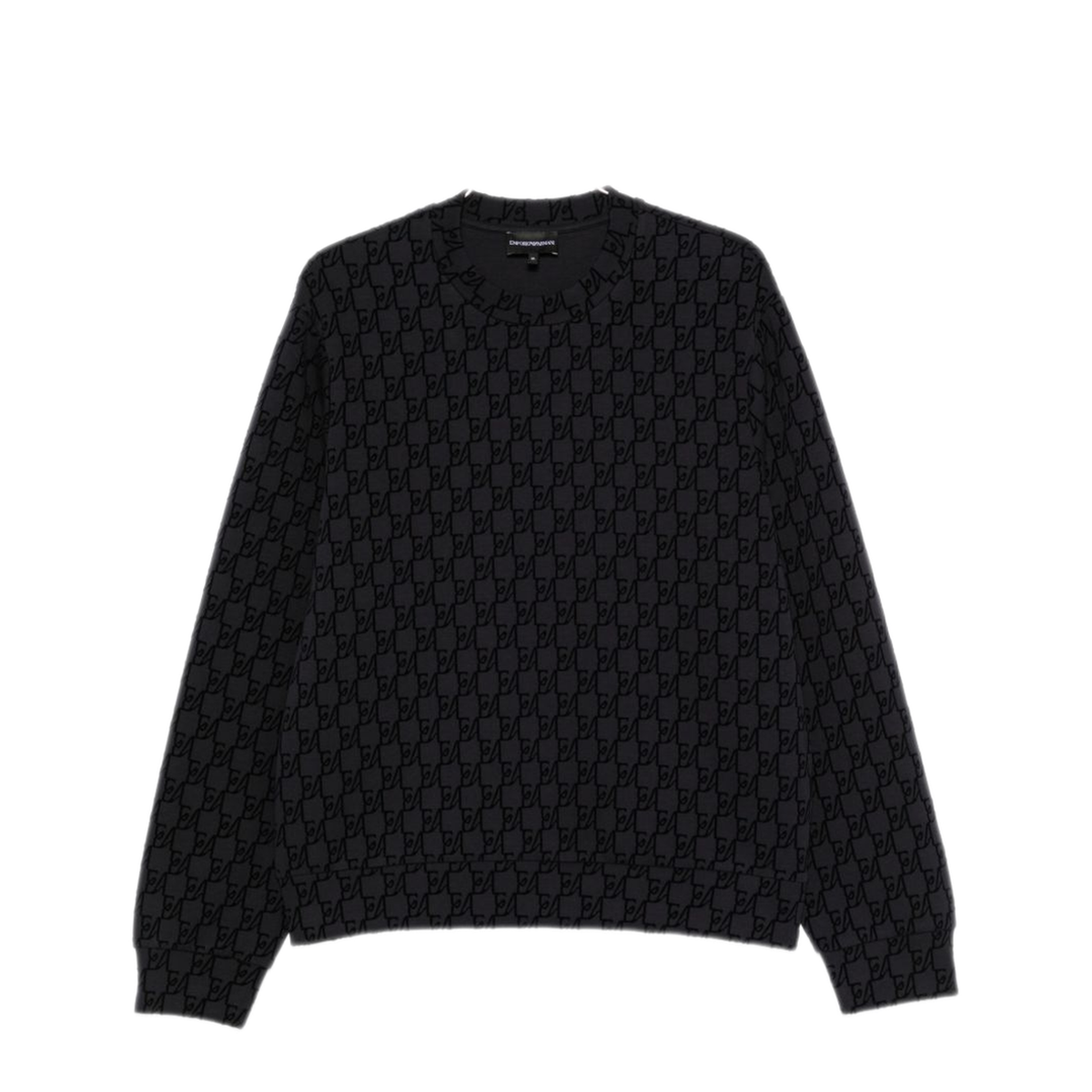 MAYFEYR - Emporio Armani - Navy Blue Monogram Pattern Sweater - EM006874AF10013FB569