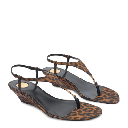 MAYFEYR - Saint Laurent - Fabric Sandals Mid Heel Leather Sole - 825279AAC9R2038