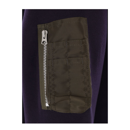 Hoodie with Bomber-Style Inserts