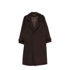Brown Funnel Neck Coat