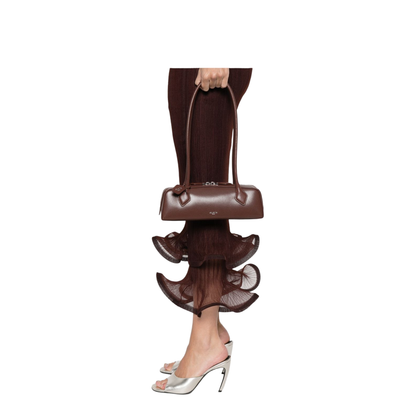 Le Teckel Small Goatskin Shoulder Bag - Brown