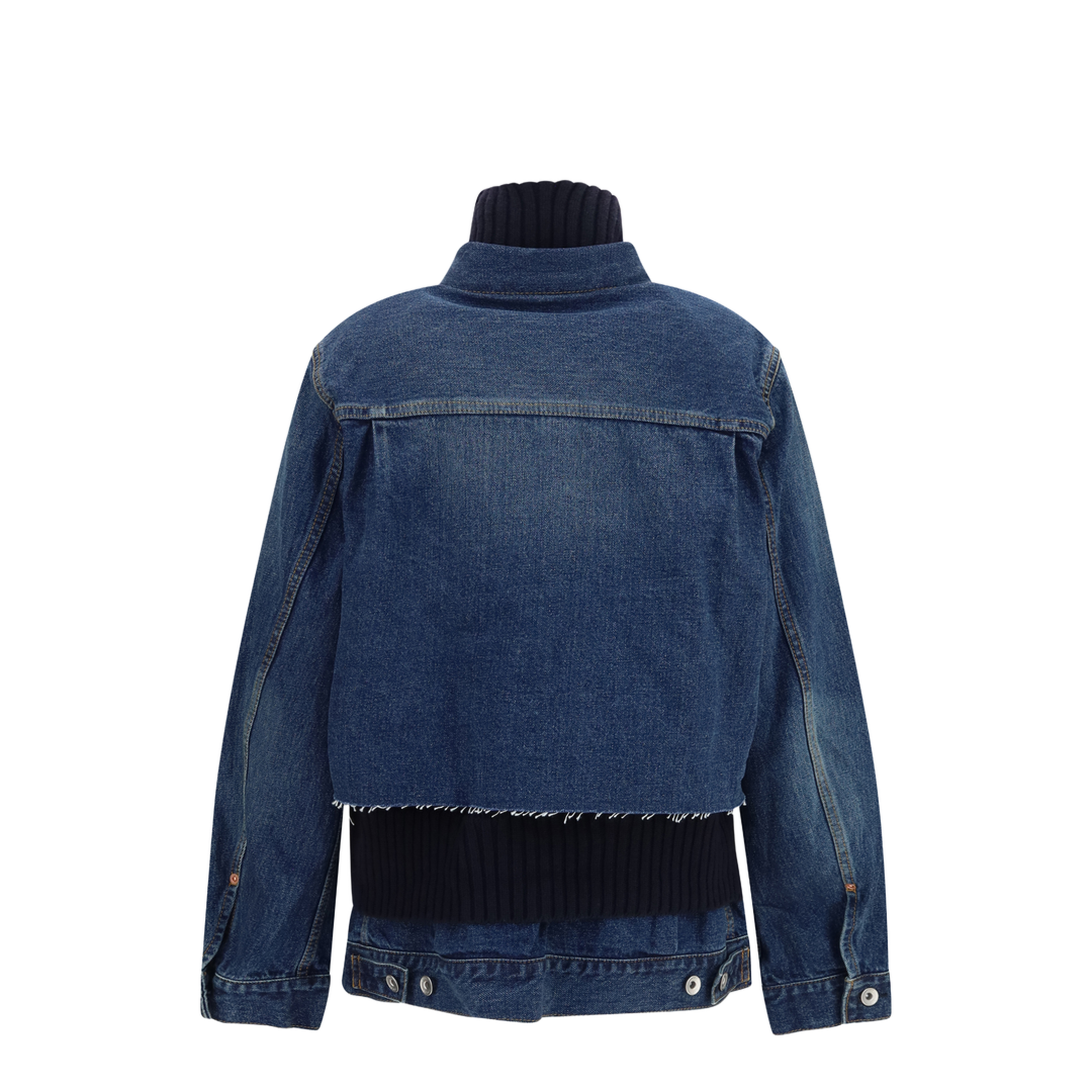 MAYFEYR - Sacai - Denim Jacket With Wool Knit Layer - 2608589