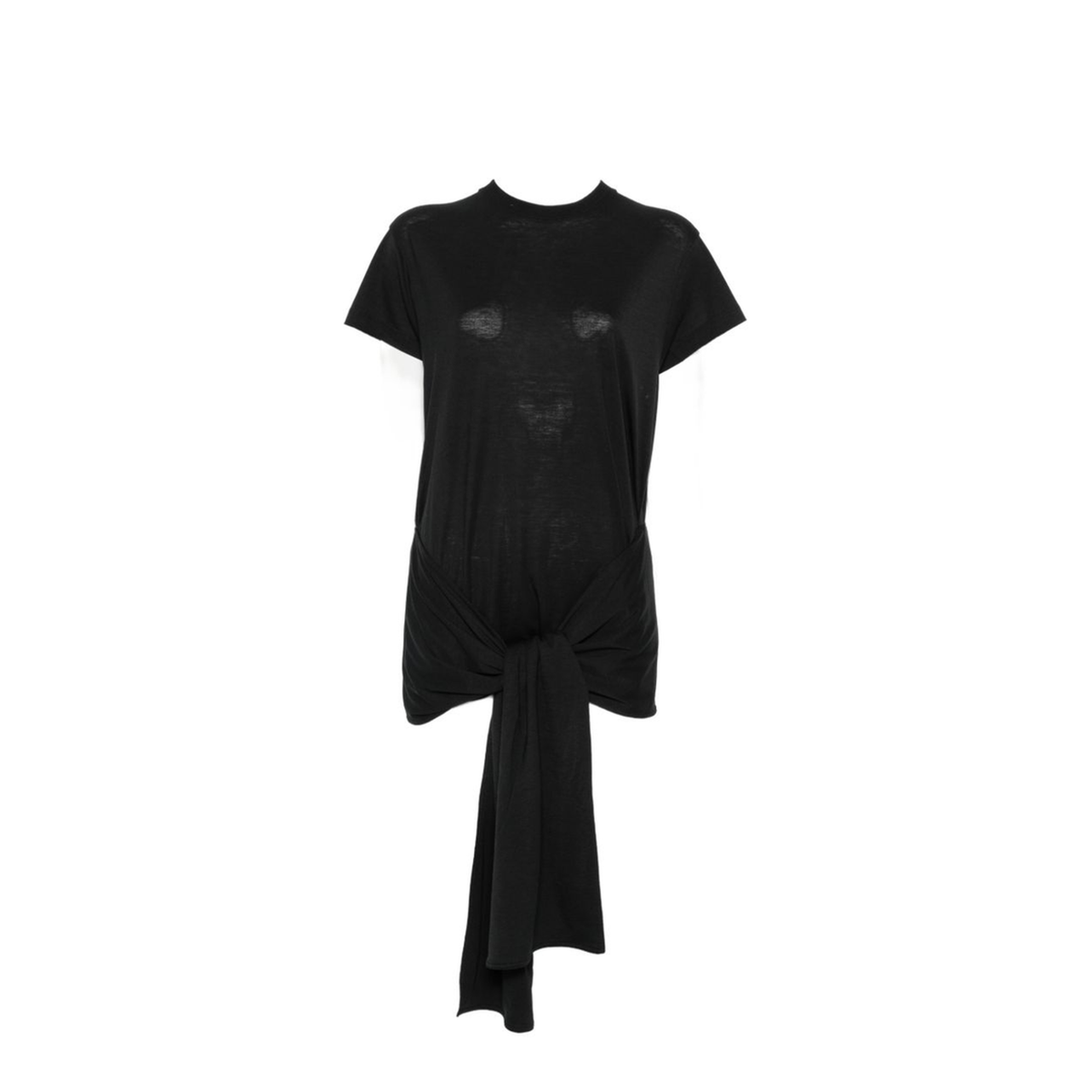 MAYFEYR - Toteme - Black Crew Neck Tie Detail T Shirt - 263WRT0755FB0419001