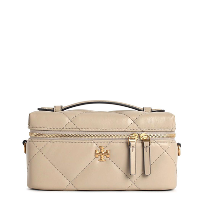 Kira Leather Beauty Case in Natural