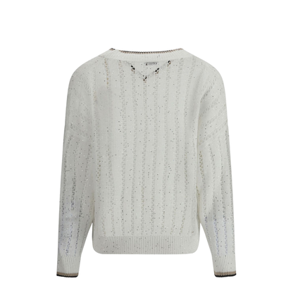 V Neck Sweater with Shiny Details