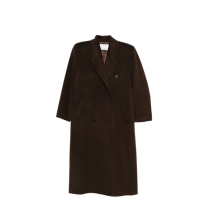MAYFEYR - THE FRANKIE SHOP - Gaia Wool Double Breasted Coat - COFS045562000DARKBROWN