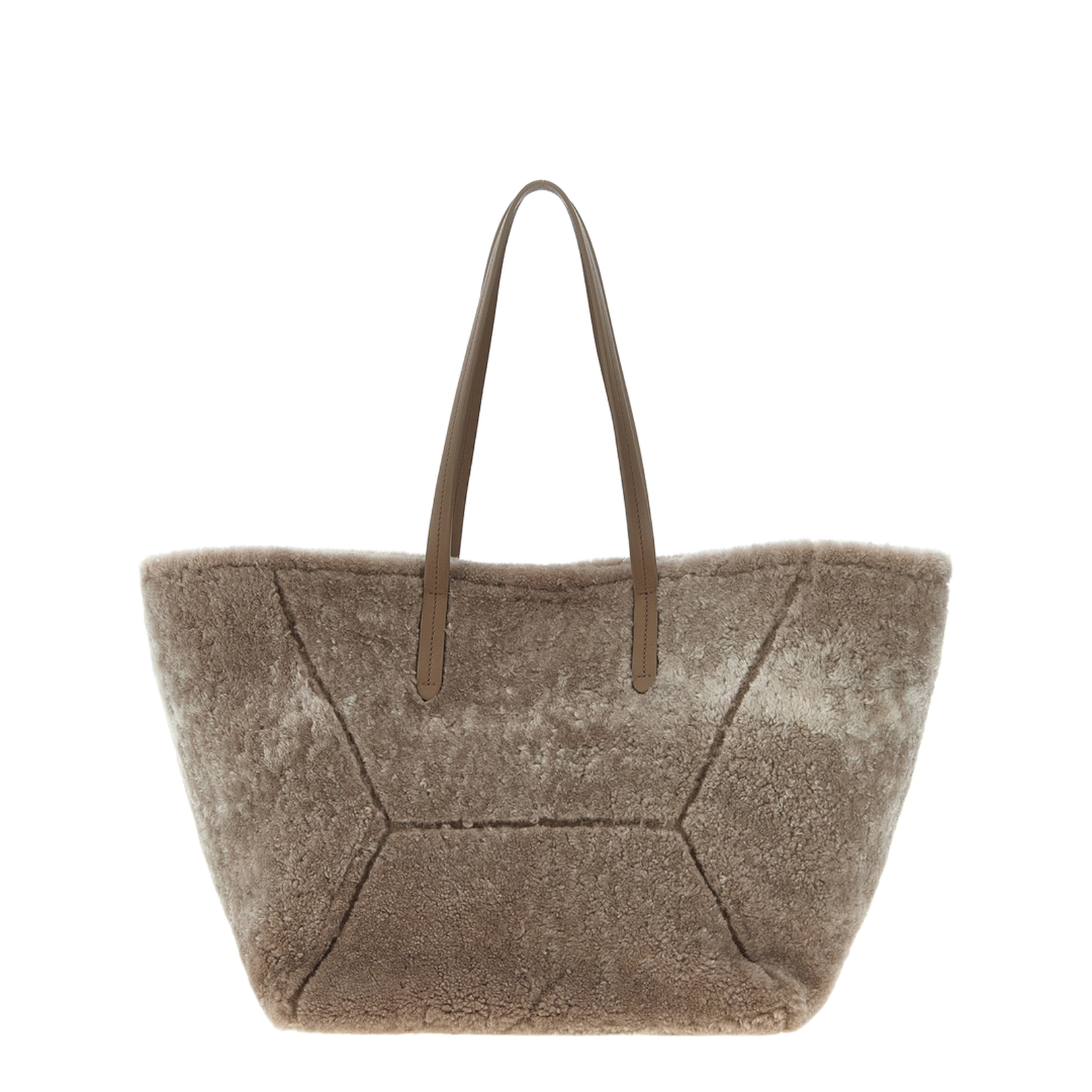 Large Shoulder Bag in Curly Shearling