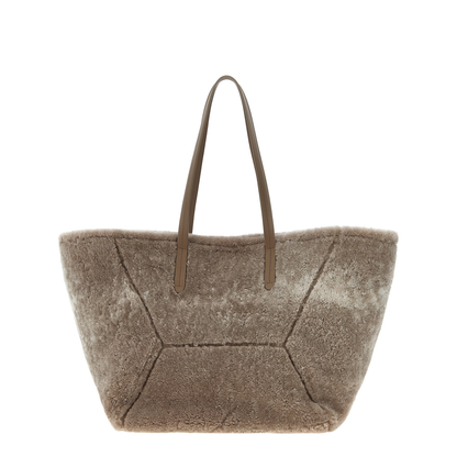 Large Shoulder Bag in Curly Shearling