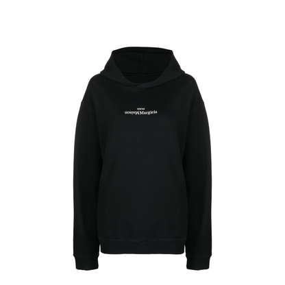 Black Cotton Hooded Sweatshirt