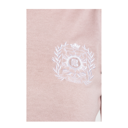 Emblème-Embroidered Knit Top Pink