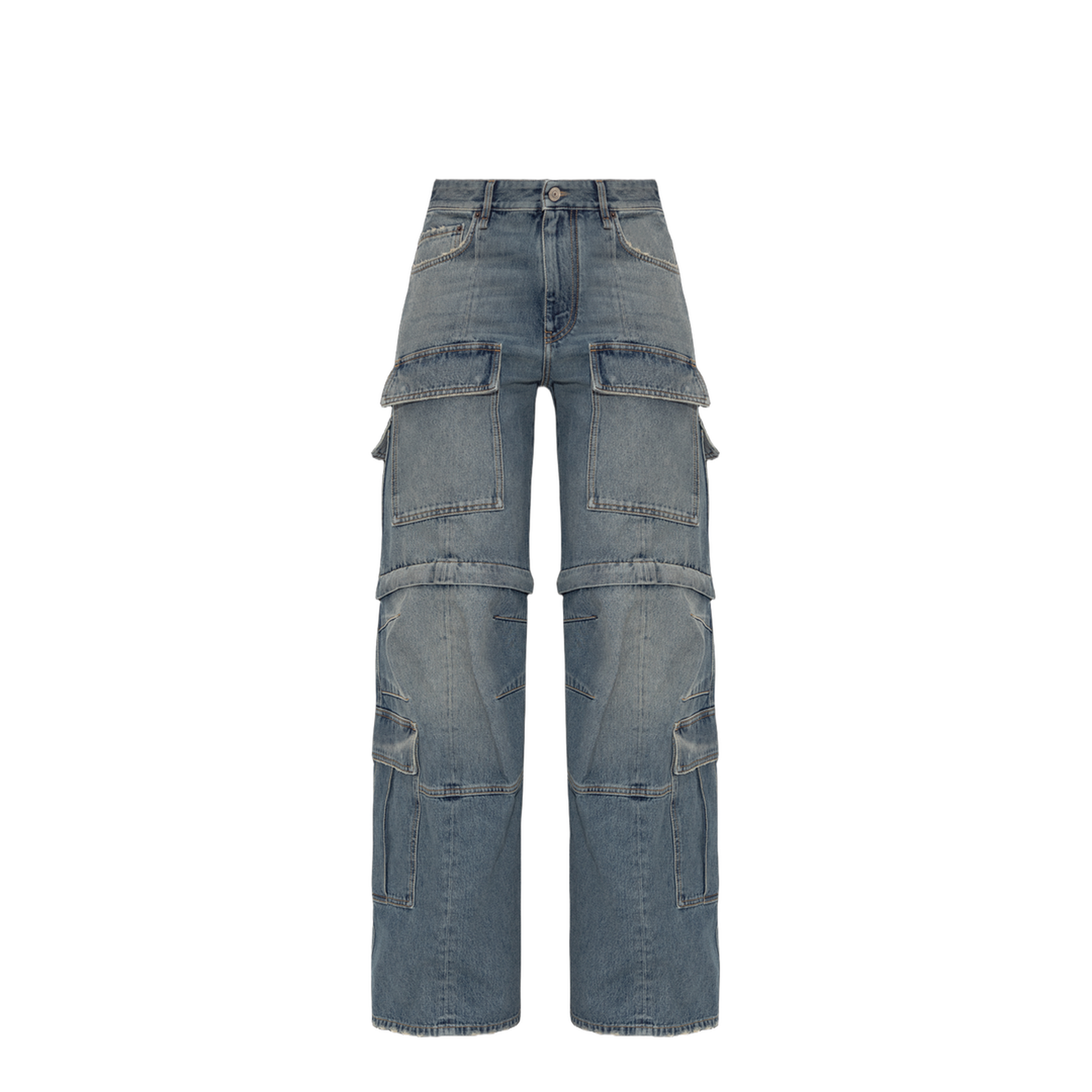Cargo Bootcut Jeans in Blue