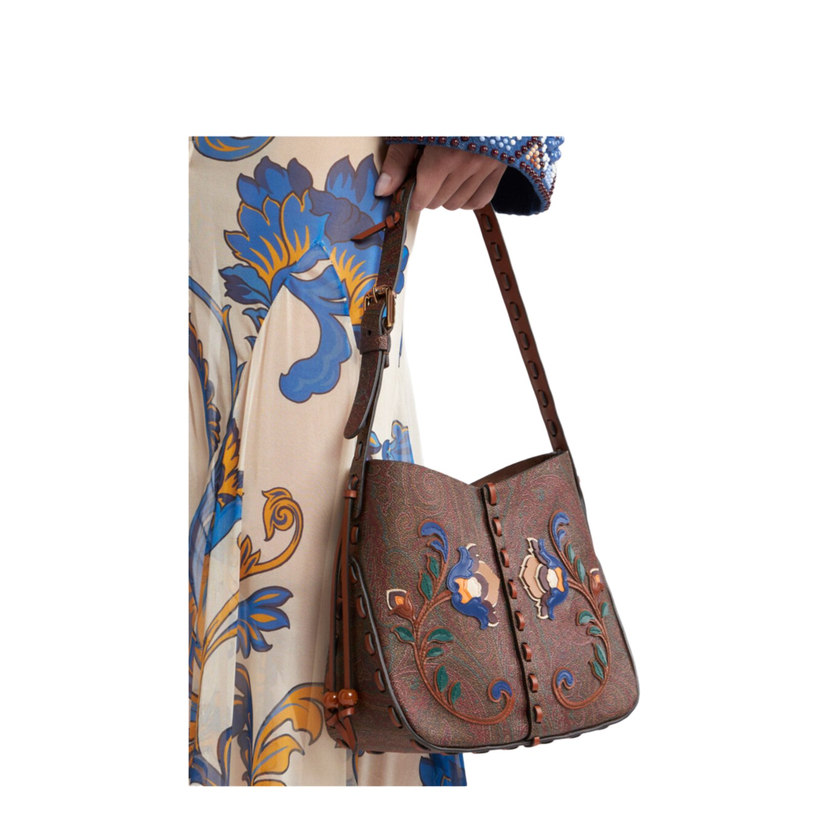 Vulcano Bag Arnica 1984 with Floral Embroidery