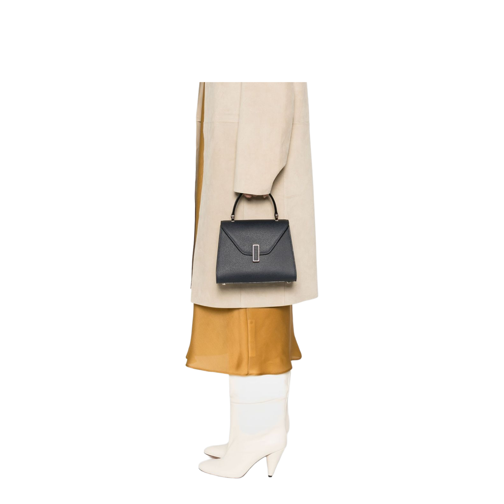 Teal Blue Leather Mini Top Handle Bag