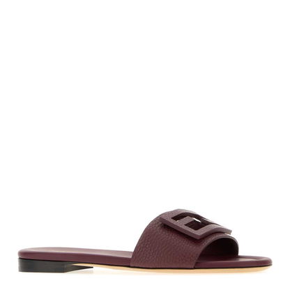 MAYFEYR - Fendi - Aubergine Leather Baguette Slippers - 8R9264B1RFF1XIM