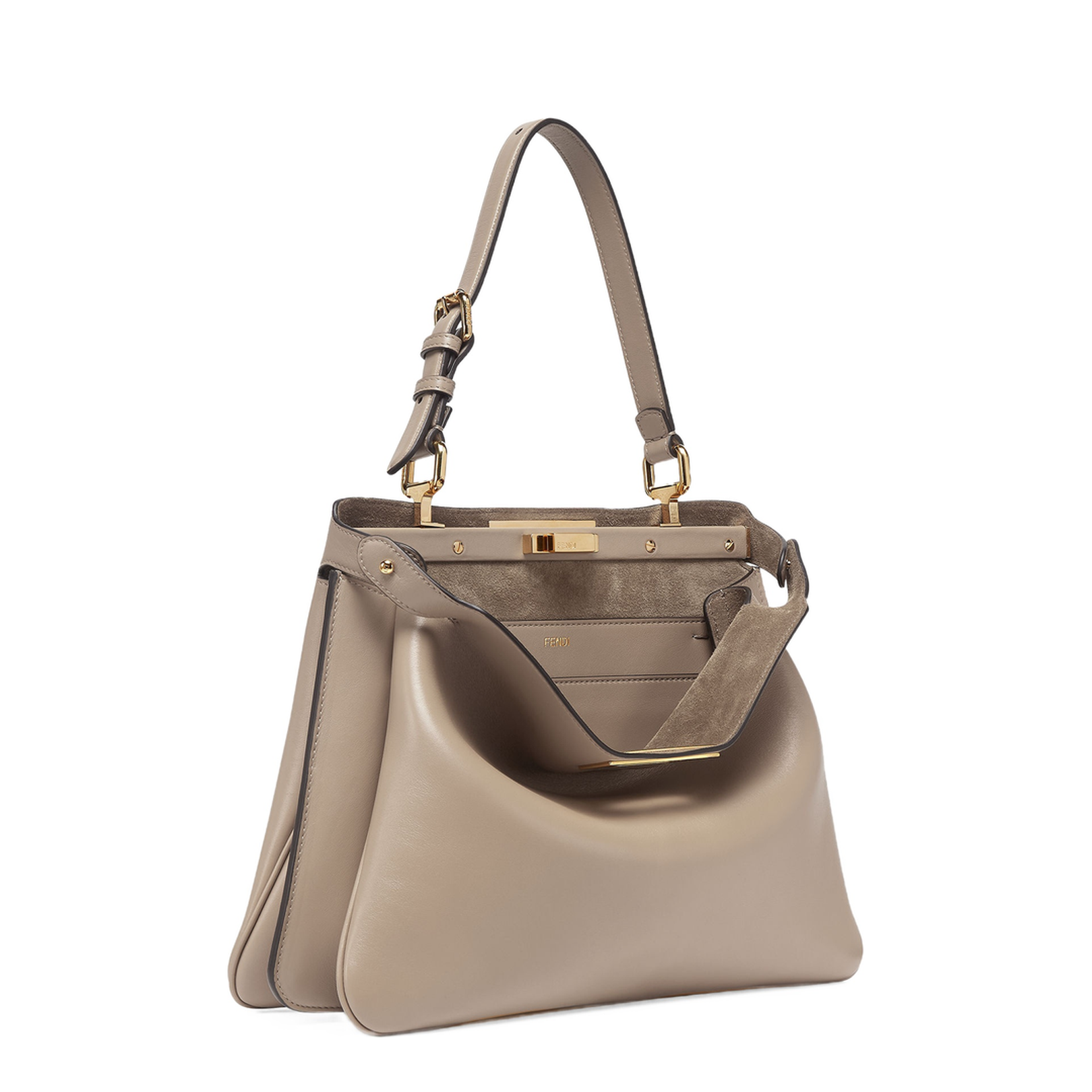 Peekaboo Leather Top Handle Bags - Beige