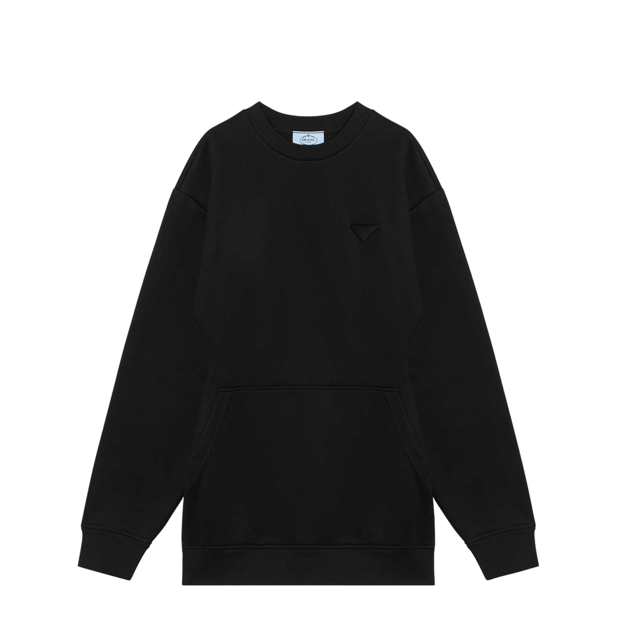 Black Short Plush Dress with Logo Triangle