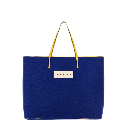 MAYFEYR - Marni - Blue Felt Medium Janus Shopping Bag - SHMQ0062U0P580100B56