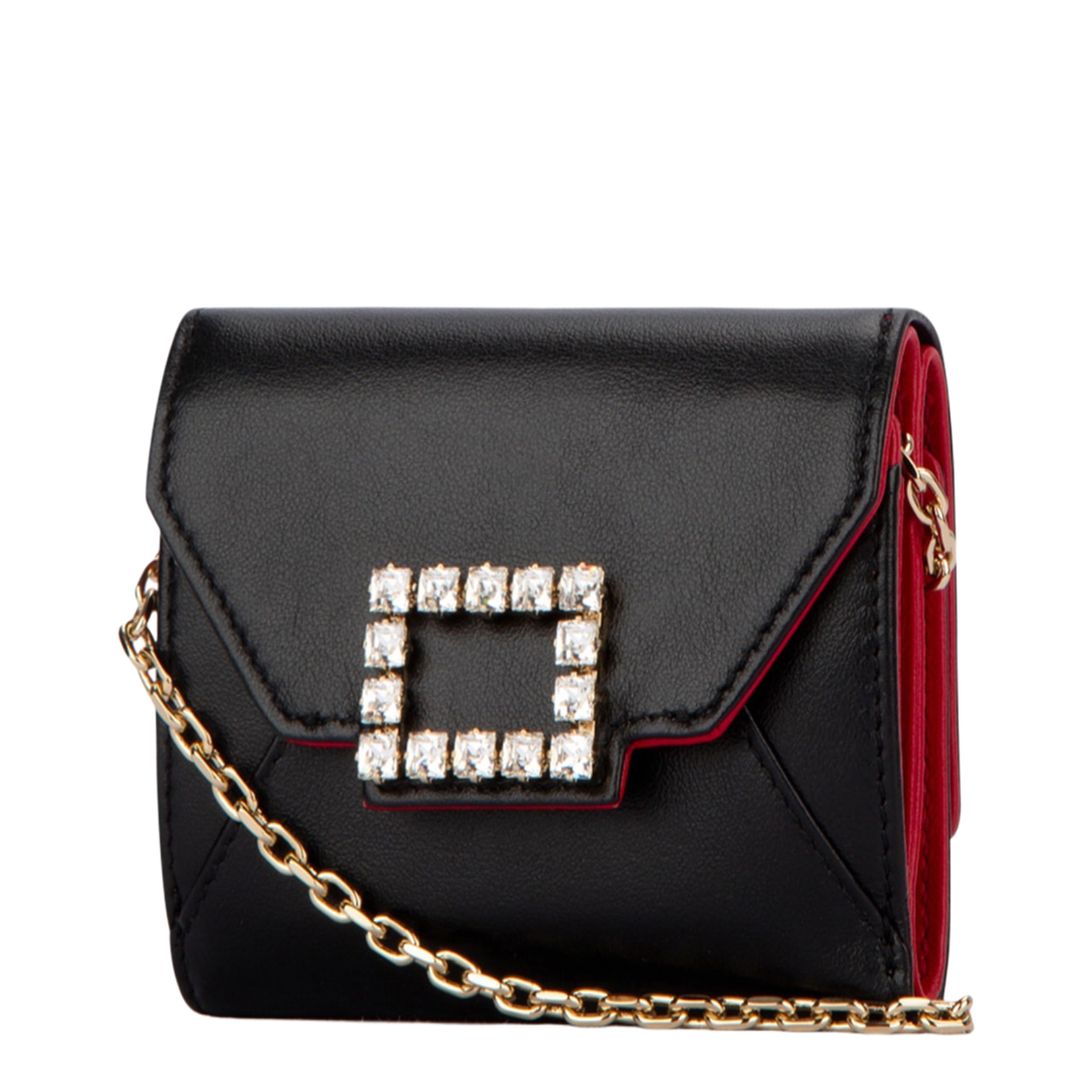 Strass Buckle Wallet in Leather