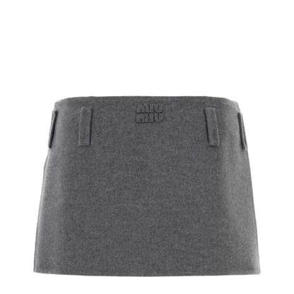MAYFEYR - Miu Miu - Grey Wool Blend Mini Skirt - MG2750SOOO15Q8F0031